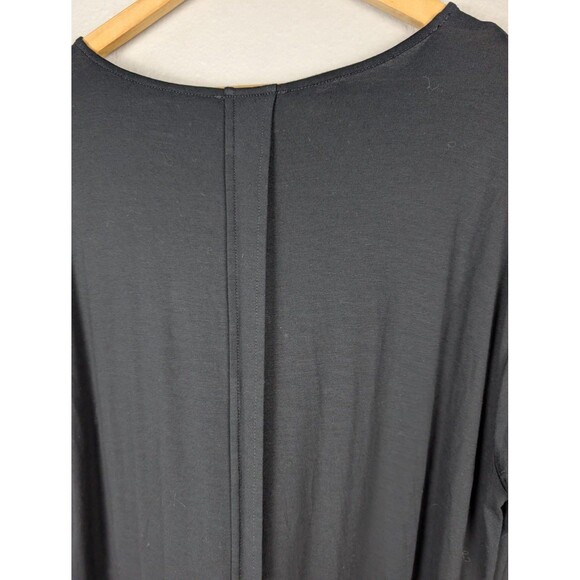 Eileen Fisher Dress Womens 2X Black Long Sleeve Scoop Neck Tunic Made in USA Mb - Picture 5 of 8